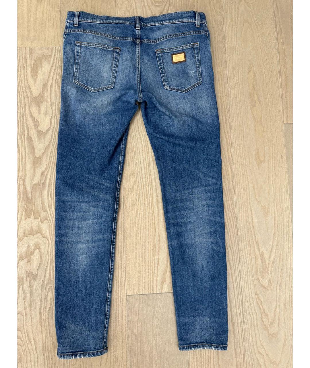 DOLCE&GABBANA Синие хлопковые джинсы скинни, фото 2