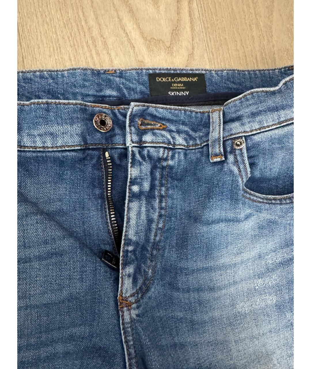 DOLCE&GABBANA Синие хлопковые джинсы скинни, фото 3