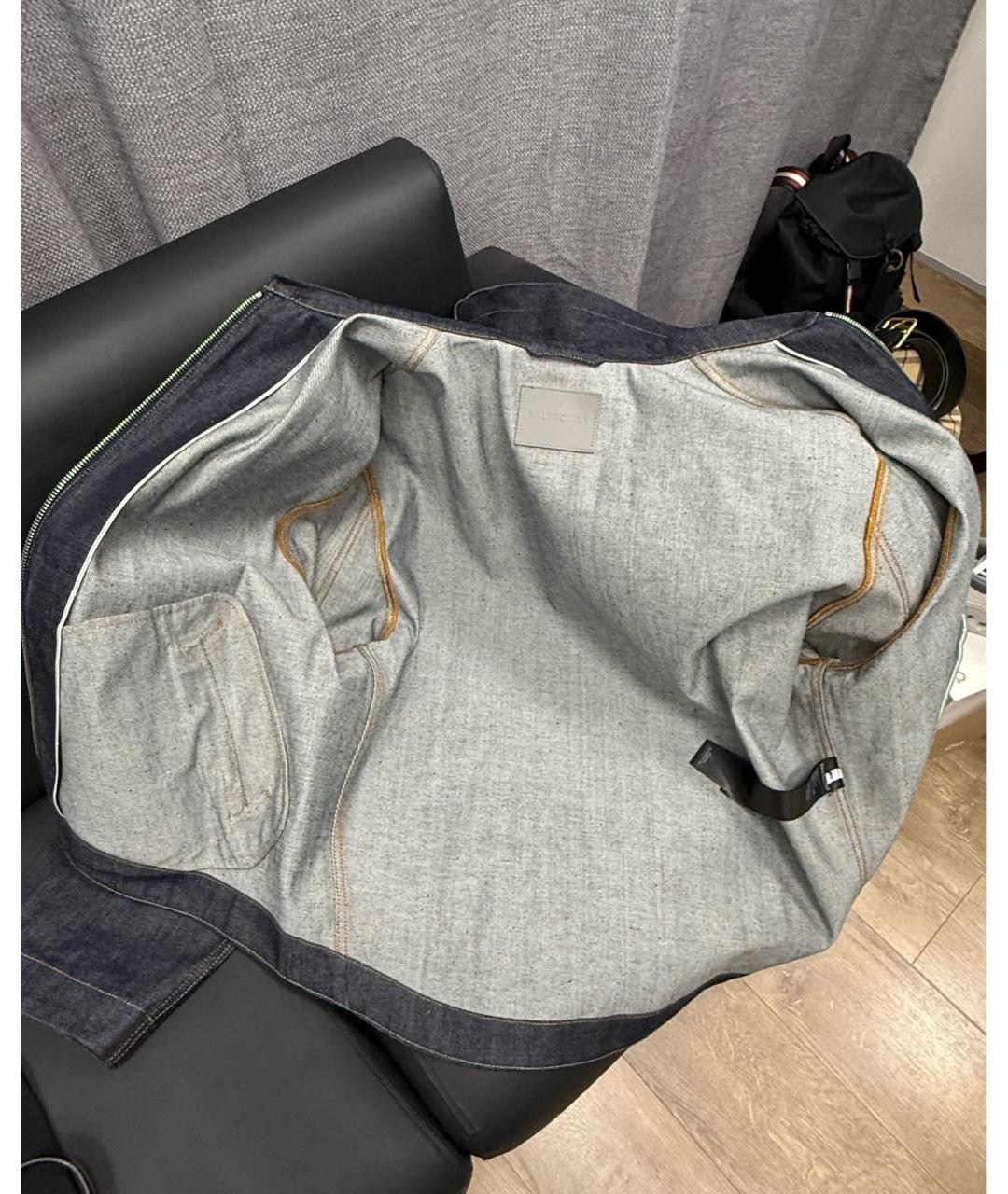 BALENCIAGA Темно-синяя деним куртка, фото 4