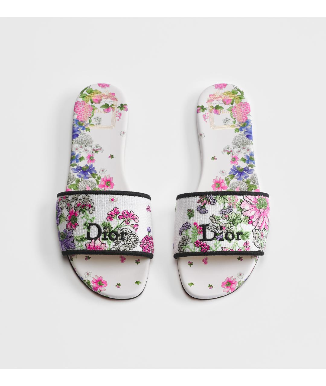 CHRISTIAN DIOR Мульти текстильные шлепанцы, фото 2