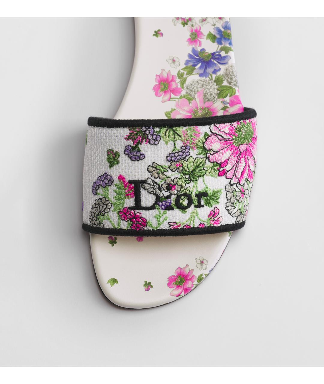 CHRISTIAN DIOR Мульти текстильные шлепанцы, фото 4