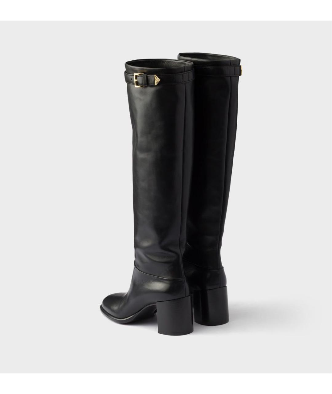 PRADA Черные кожаные сапоги, фото 4