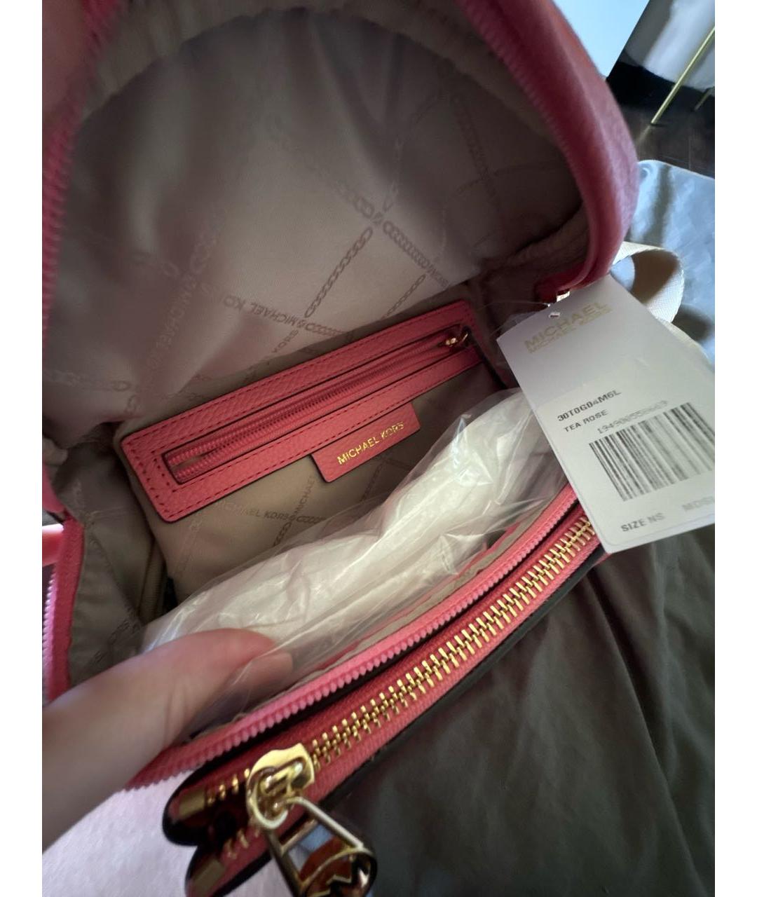 MICHAEL KORS Розовая кожаная сумка через плечо, фото 4