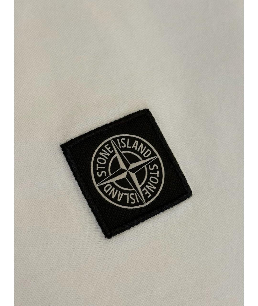 STONE ISLAND Белая хлопковая футболка, фото 3