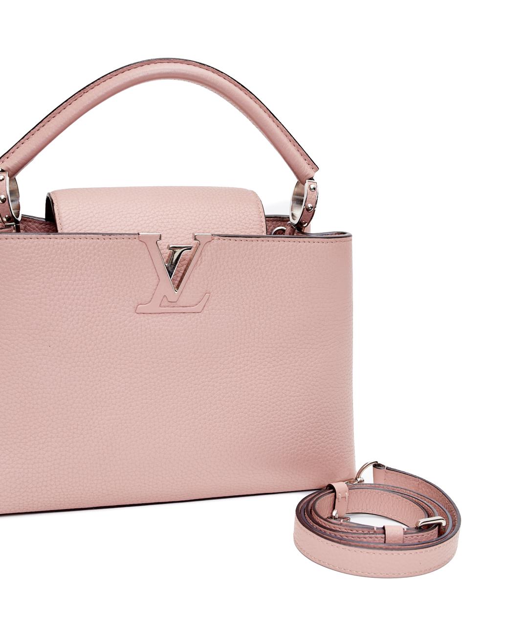 LOUIS VUITTON Розовая кожаная сумка с короткими ручками, фото 9