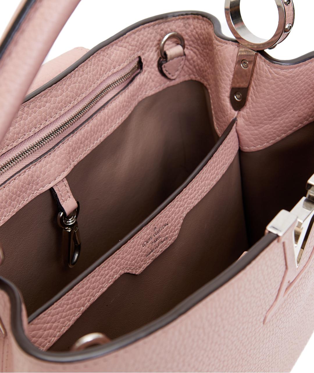 LOUIS VUITTON Розовая кожаная сумка с короткими ручками, фото 6