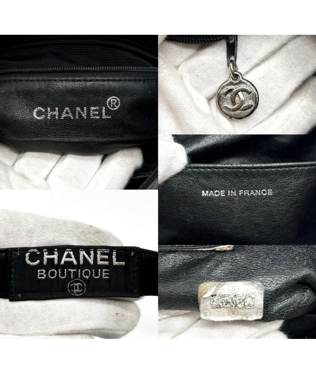 CHANEL Черная кожаная сумка с короткими ручками, фото 5