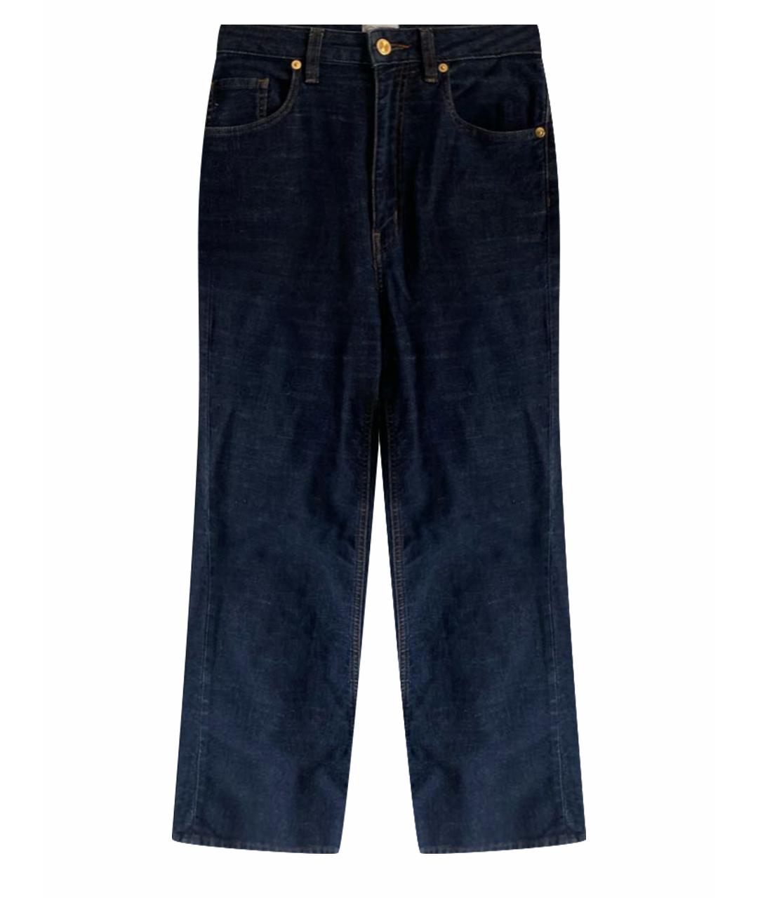 STELLA JEAN Темно-синие хлопко-эластановые прямые джинсы, фото 1