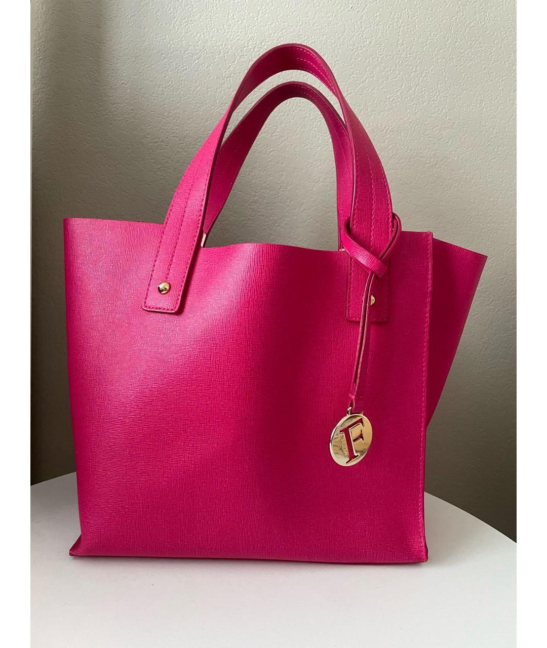 FURLA Фуксия кожаная сумка тоут, фото 7