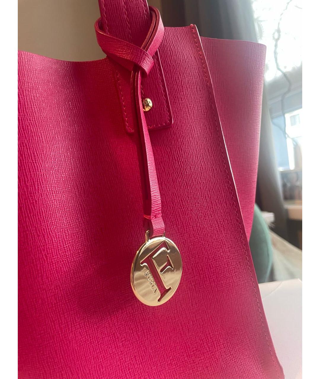 FURLA Фуксия кожаная сумка тоут, фото 3