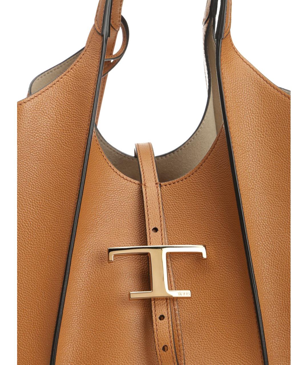 TOD'S Коричневая кожаная сумка тоут, фото 6