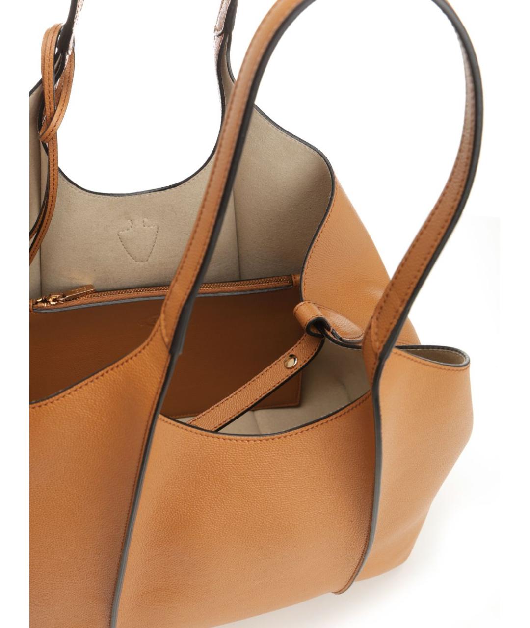 TOD'S Коричневая кожаная сумка тоут, фото 4