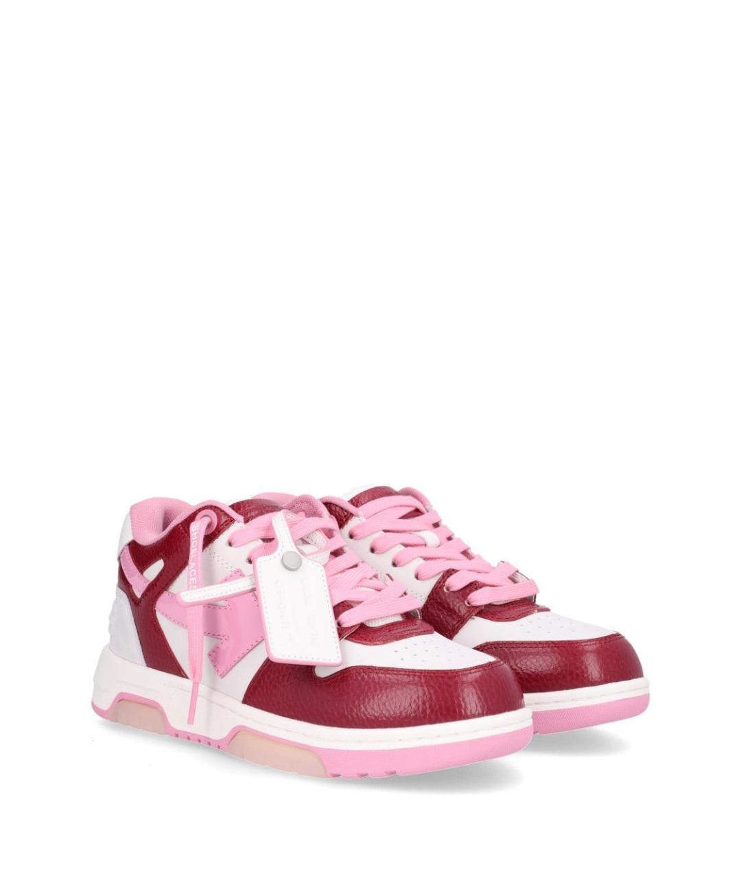 OFF-WHITE Розовые кожаные кроссовки, фото 2