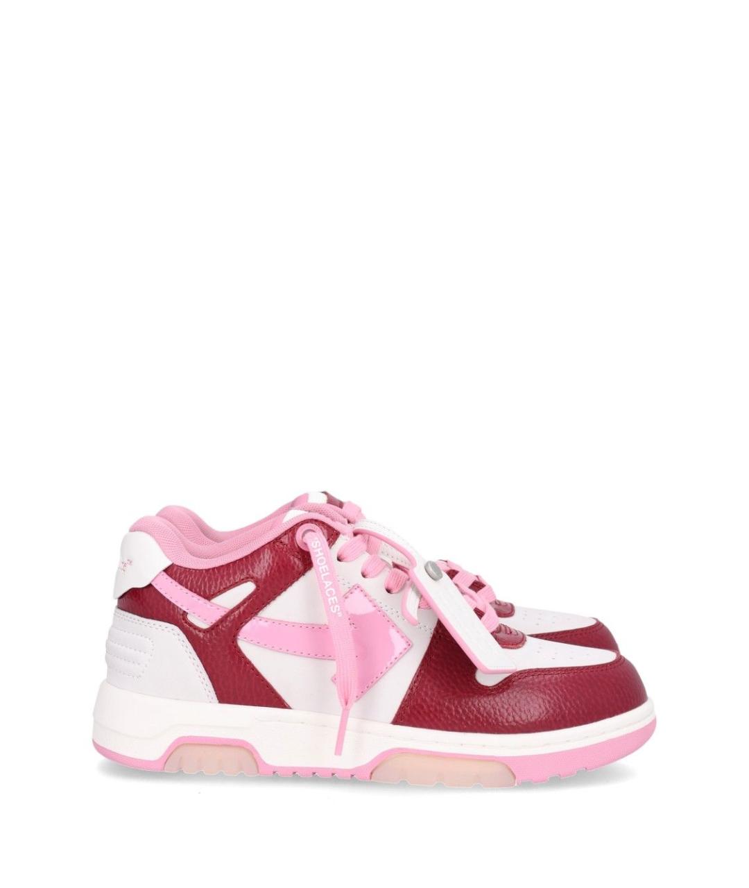 OFF-WHITE Розовые кожаные кроссовки, фото 1
