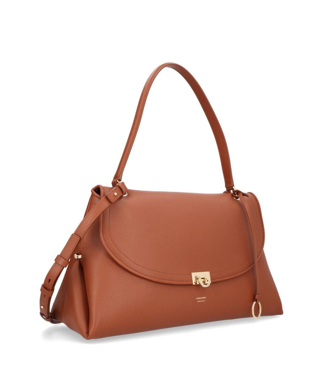 FERRAGAMO Коричневая кожаная сумка тоут, фото 2