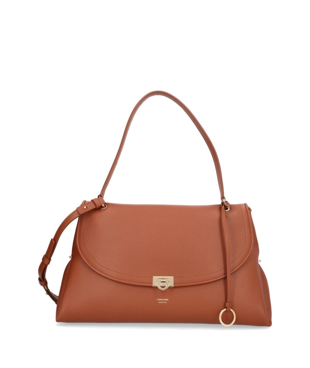 FERRAGAMO Коричневая кожаная сумка тоут, фото 1