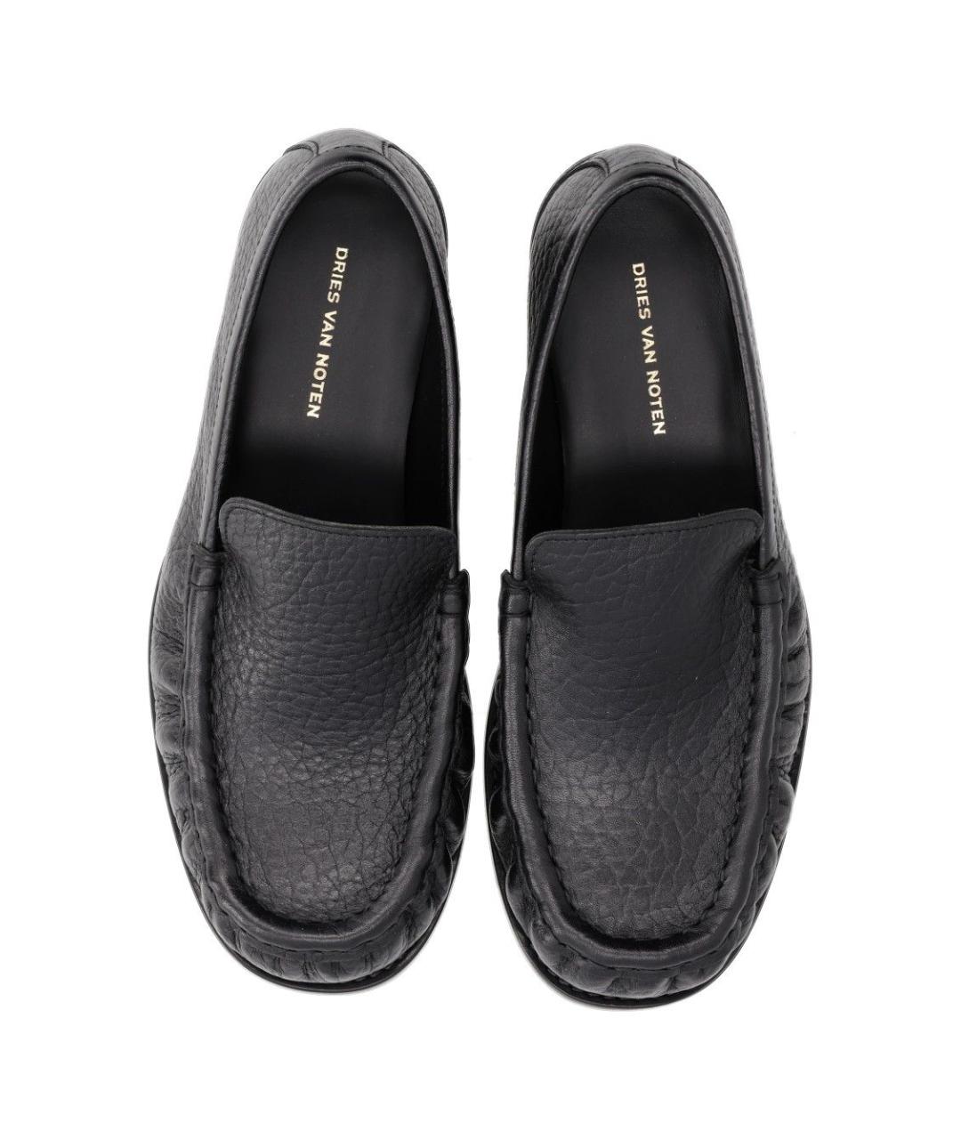 DRIES VAN NOTEN Черные кожаные лоферы, фото 4