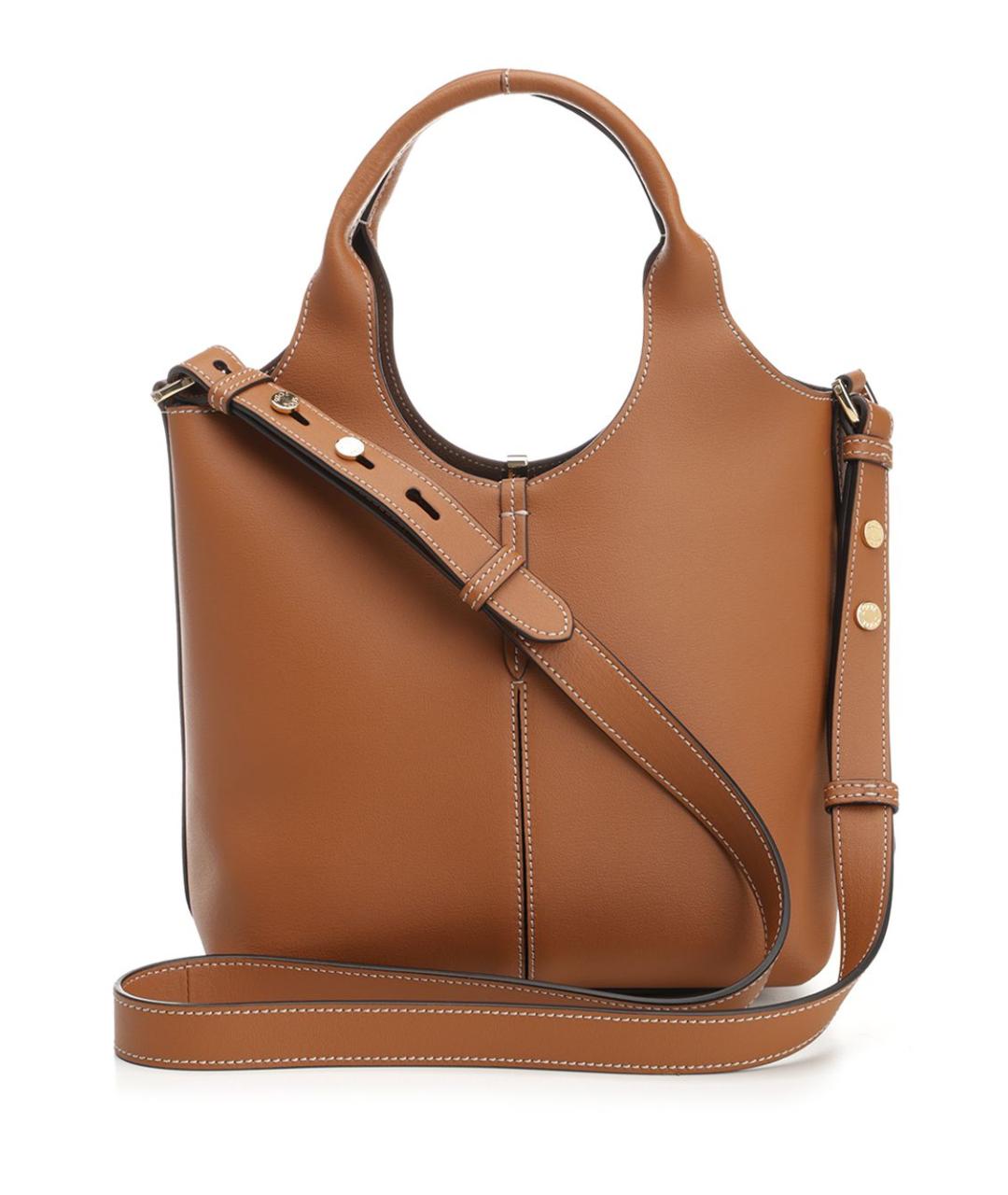 TOD'S Коричневая кожаная сумка тоут, фото 3