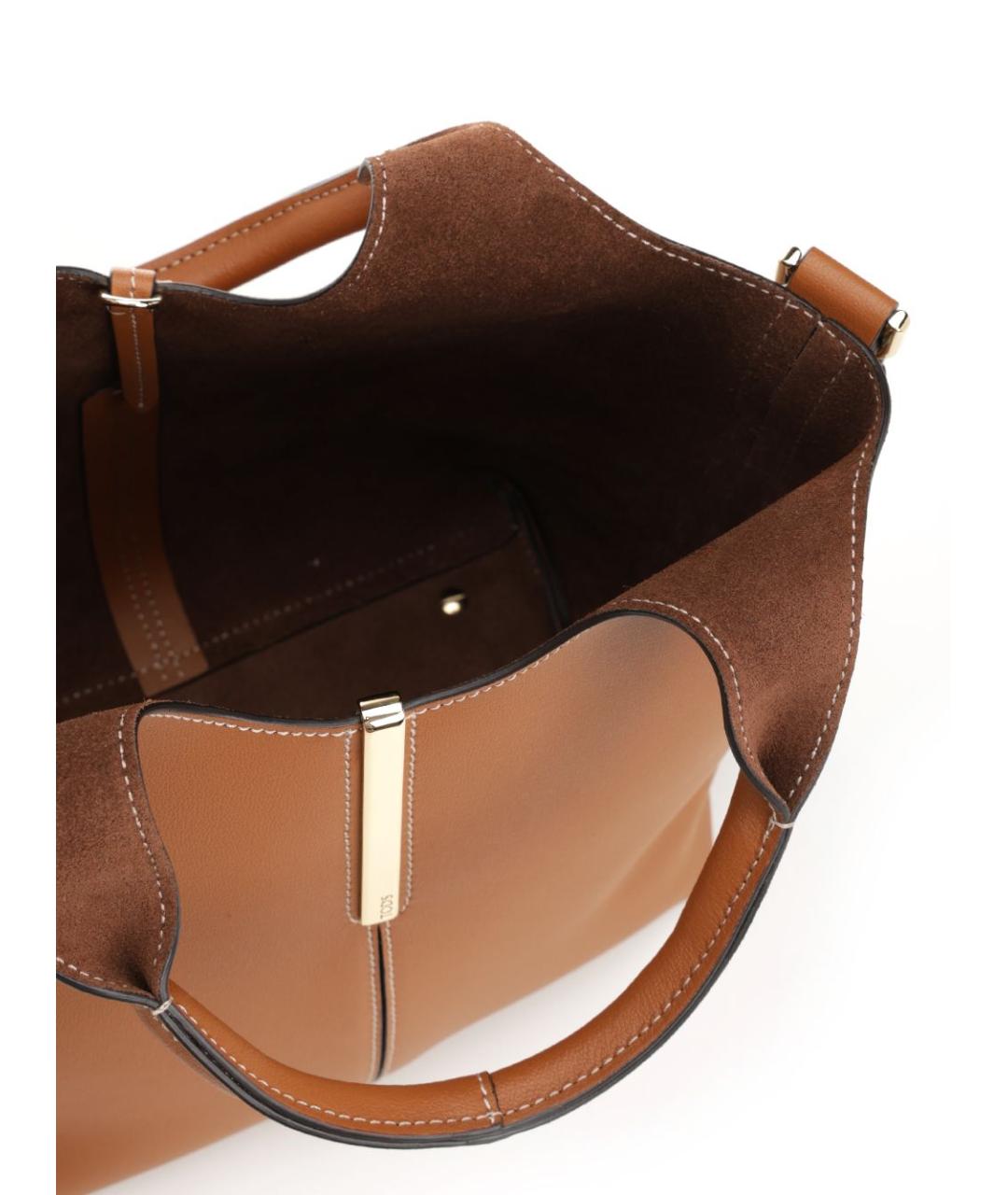 TOD'S Коричневая кожаная сумка тоут, фото 4