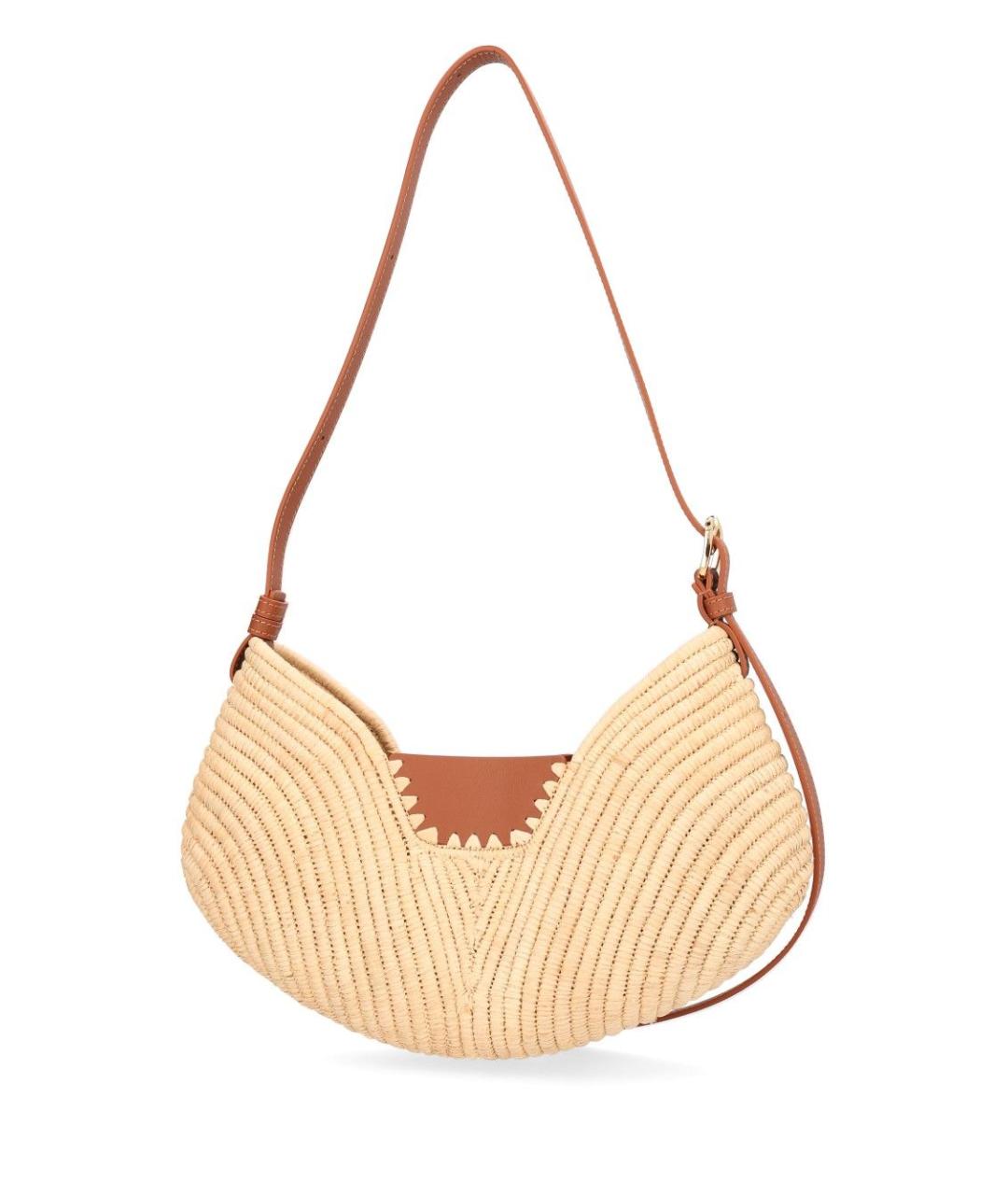 LOEWE Бежевая рафиевая сумка через плечо, фото 3