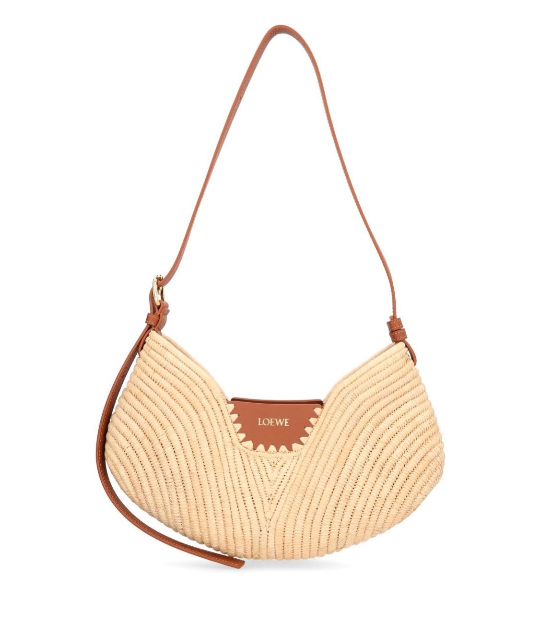 LOEWE Бежевая рафиевая сумка через плечо, фото 1