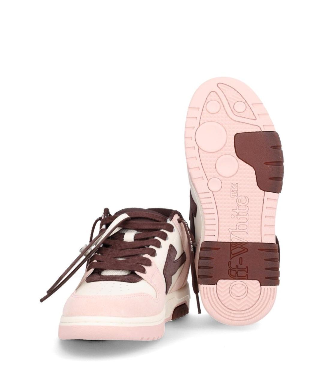 OFF-WHITE Розовые кожаные кроссовки, фото 5