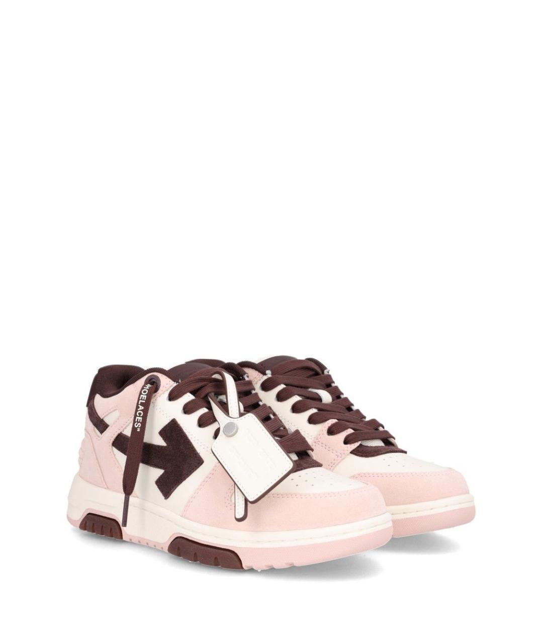 OFF-WHITE Розовые кожаные кроссовки, фото 2