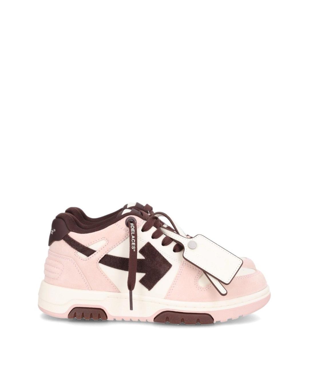 OFF-WHITE Розовые кожаные кроссовки, фото 1