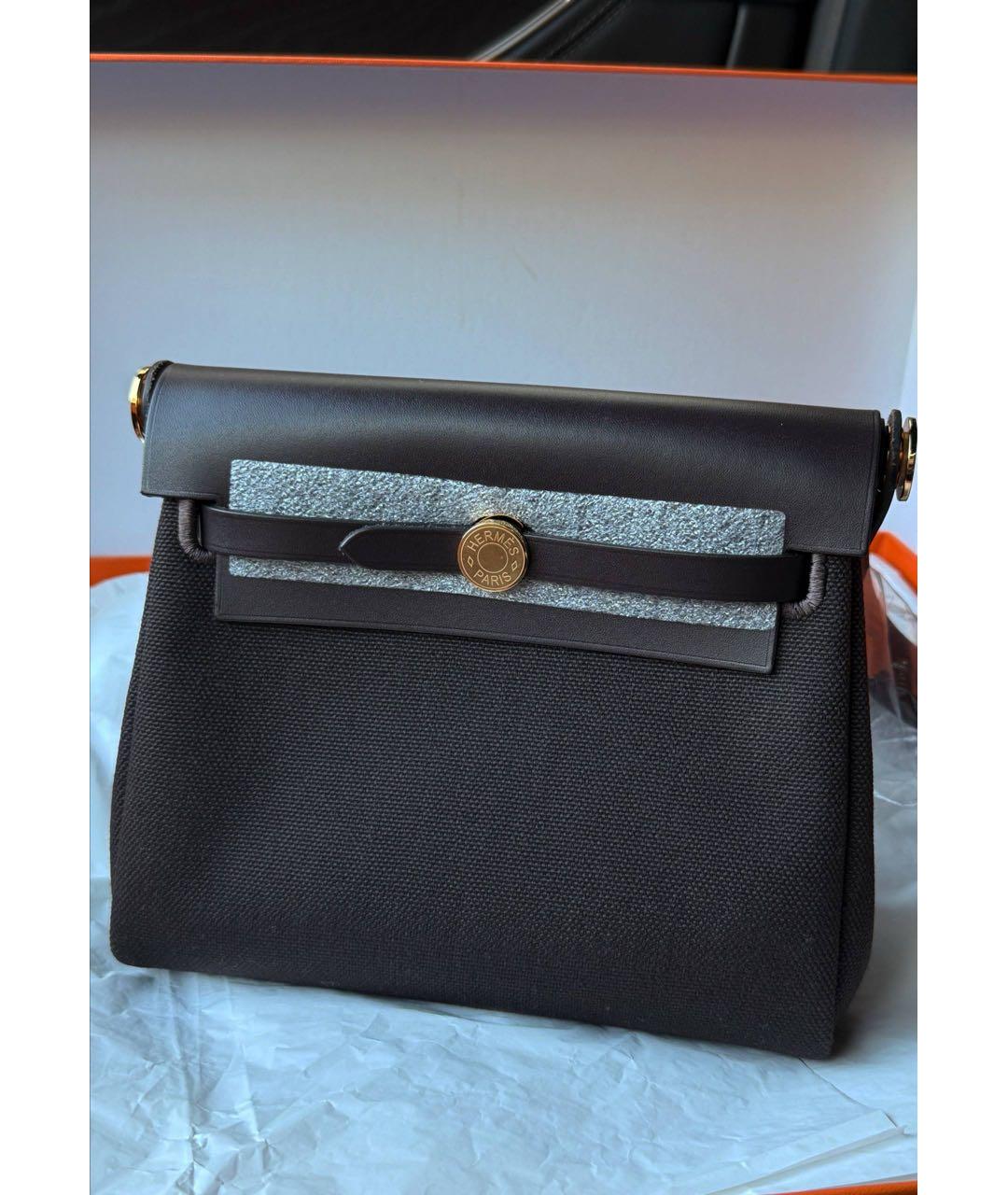 HERMES Коричневая кожаная сумка через плечо, фото 4