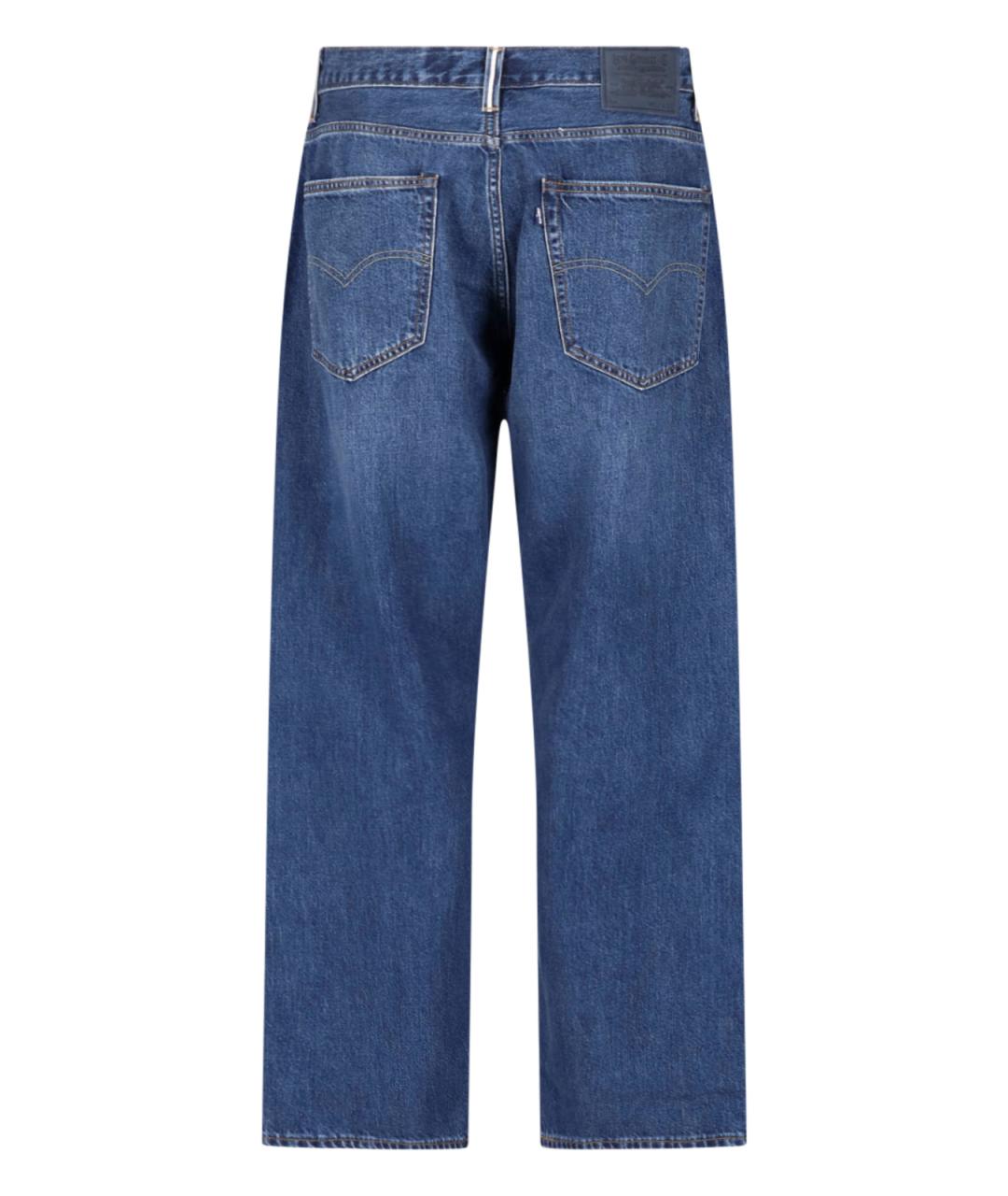 LEVI'S Синие хлопковые прямые джинсы, фото 2