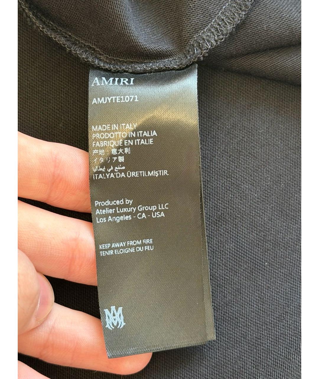AMIRI Черная хлопковая футболка, фото 5