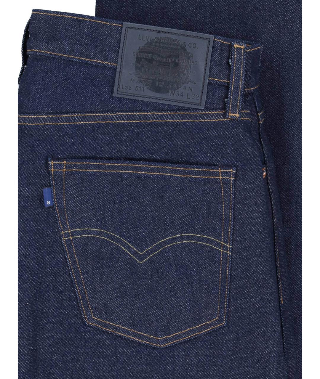 LEVI'S Синие хлопковые прямые джинсы, фото 5