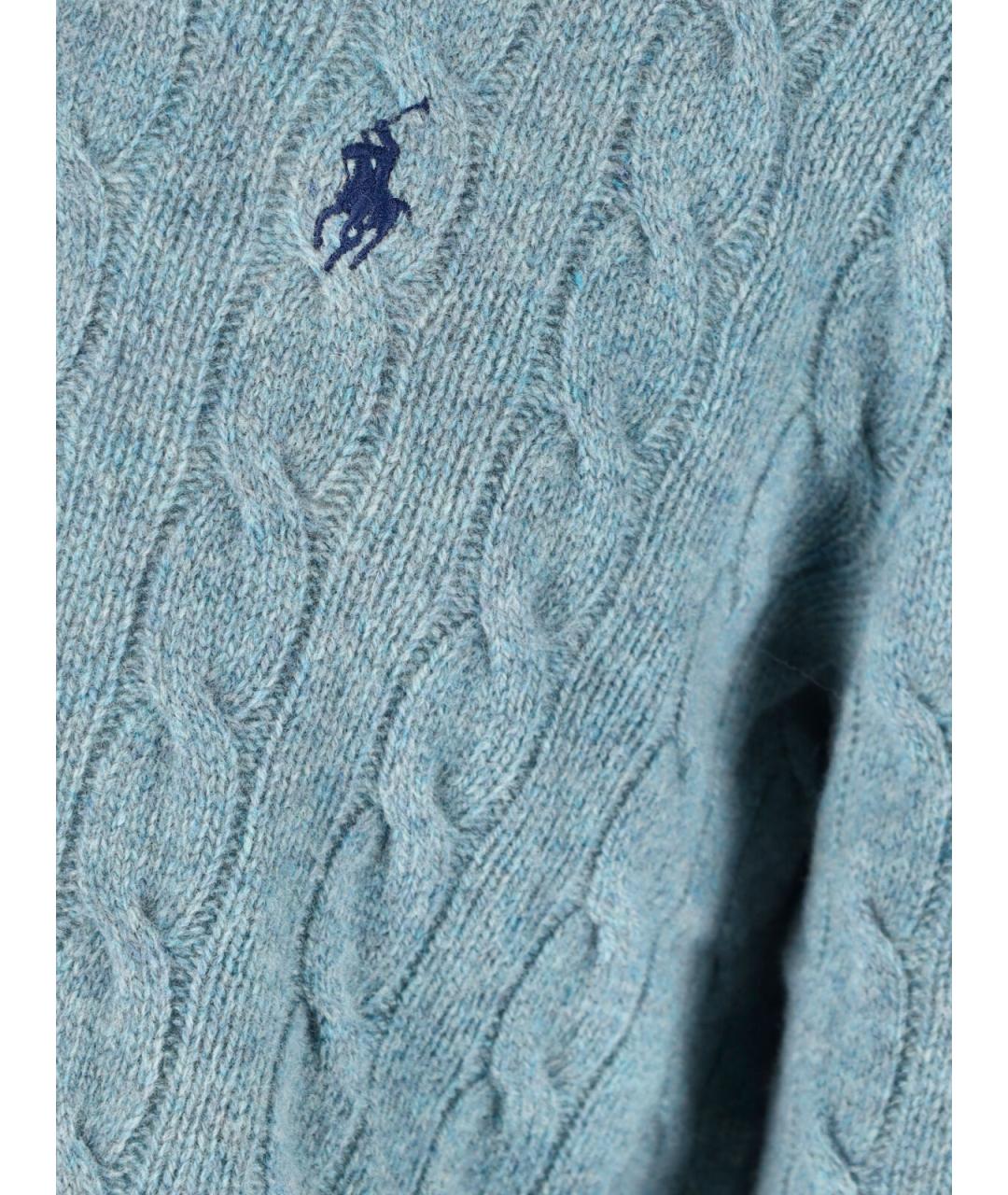 POLO RALPH LAUREN Голубой шерстяной джемпер / свитер, фото 3