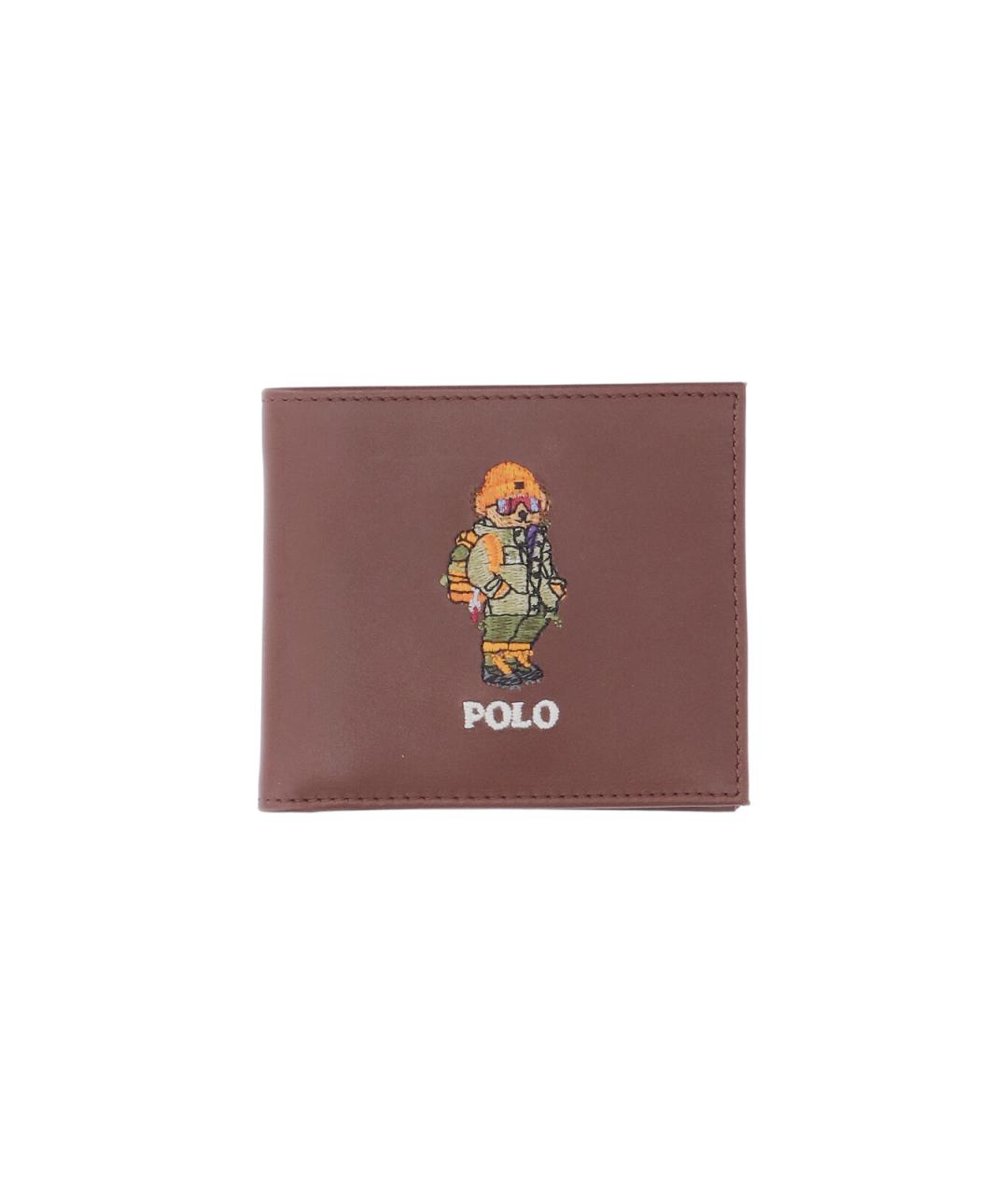 POLO RALPH LAUREN Коричневый кожаный кошелек, фото 1