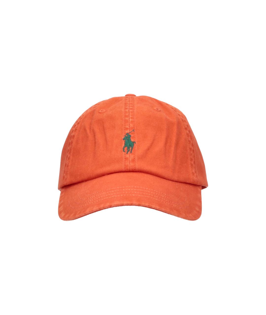 POLO RALPH LAUREN Оранжевая хлопковая кепка/бейсболка, фото 4