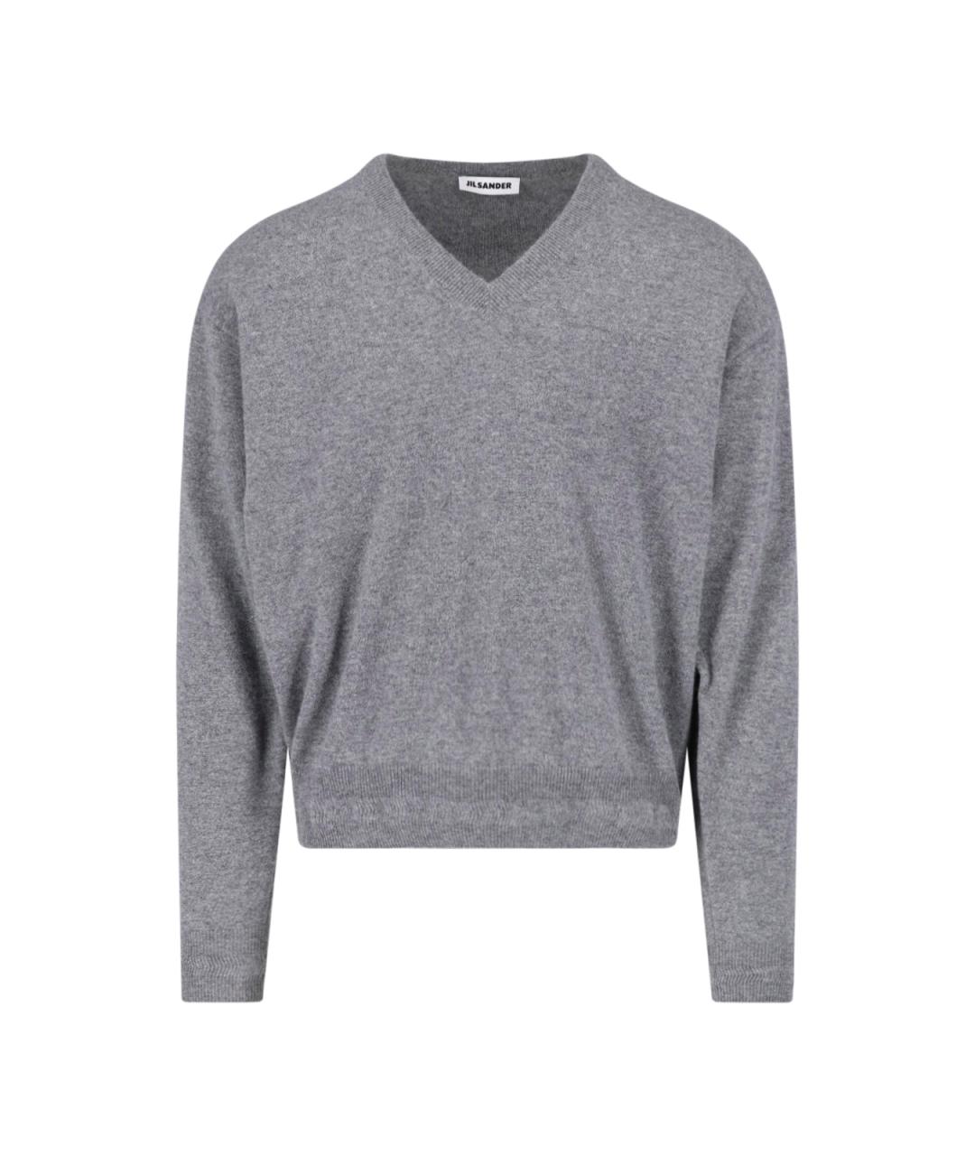 JIL SANDER Серый кашемировый джемпер / свитер, фото 1