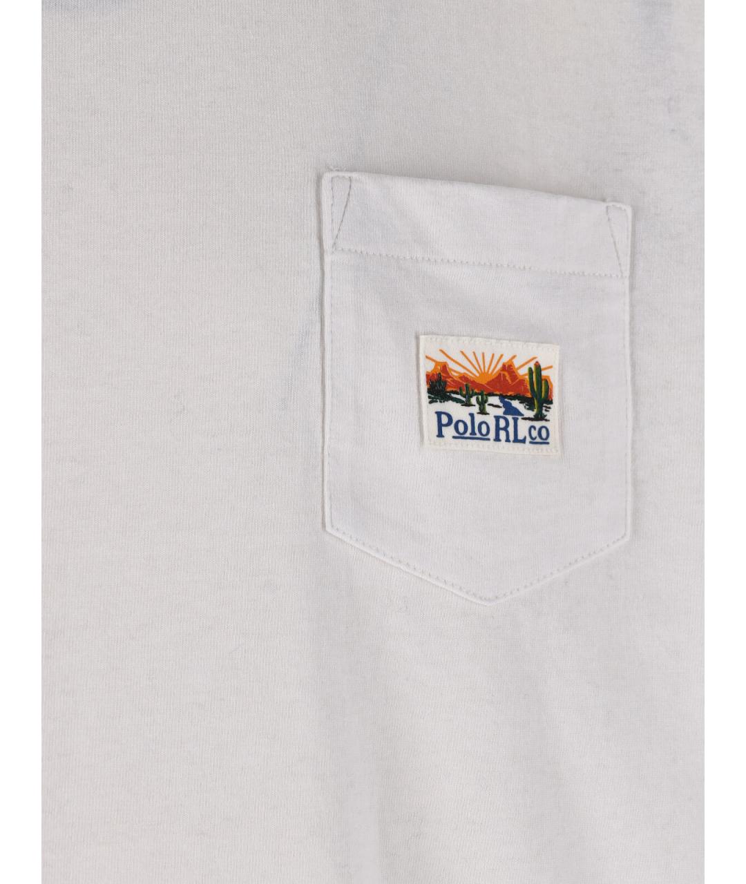 POLO RALPH LAUREN Белая хлопковая футболка, фото 3