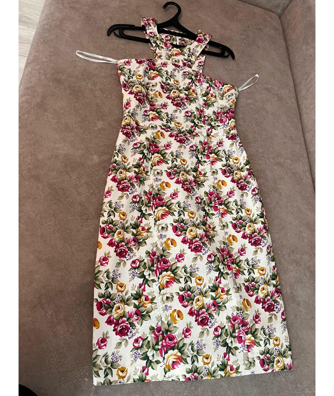 DOLCE&GABBANA Белое твидовое коктейльное платье, фото 3