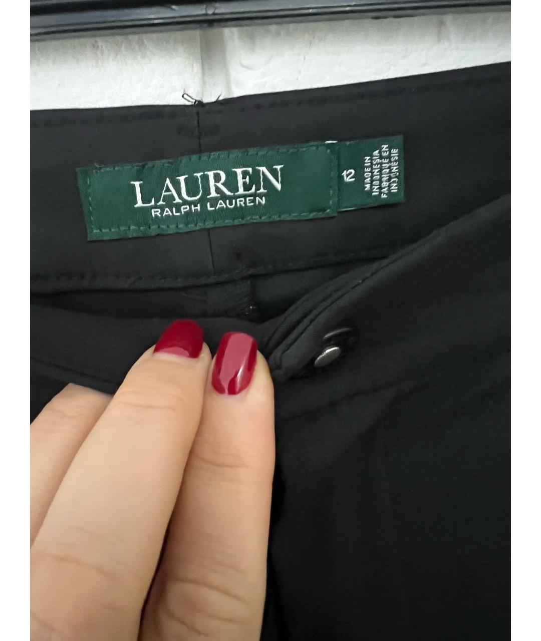 POLO RALPH LAUREN Черные хлопко-эластановые брюки узкие, фото 3