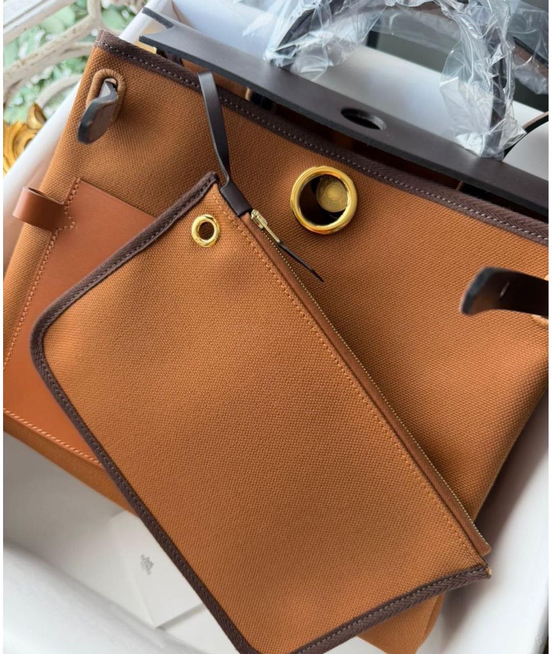 HERMES Коричневая кожаная сумка через плечо, фото 5