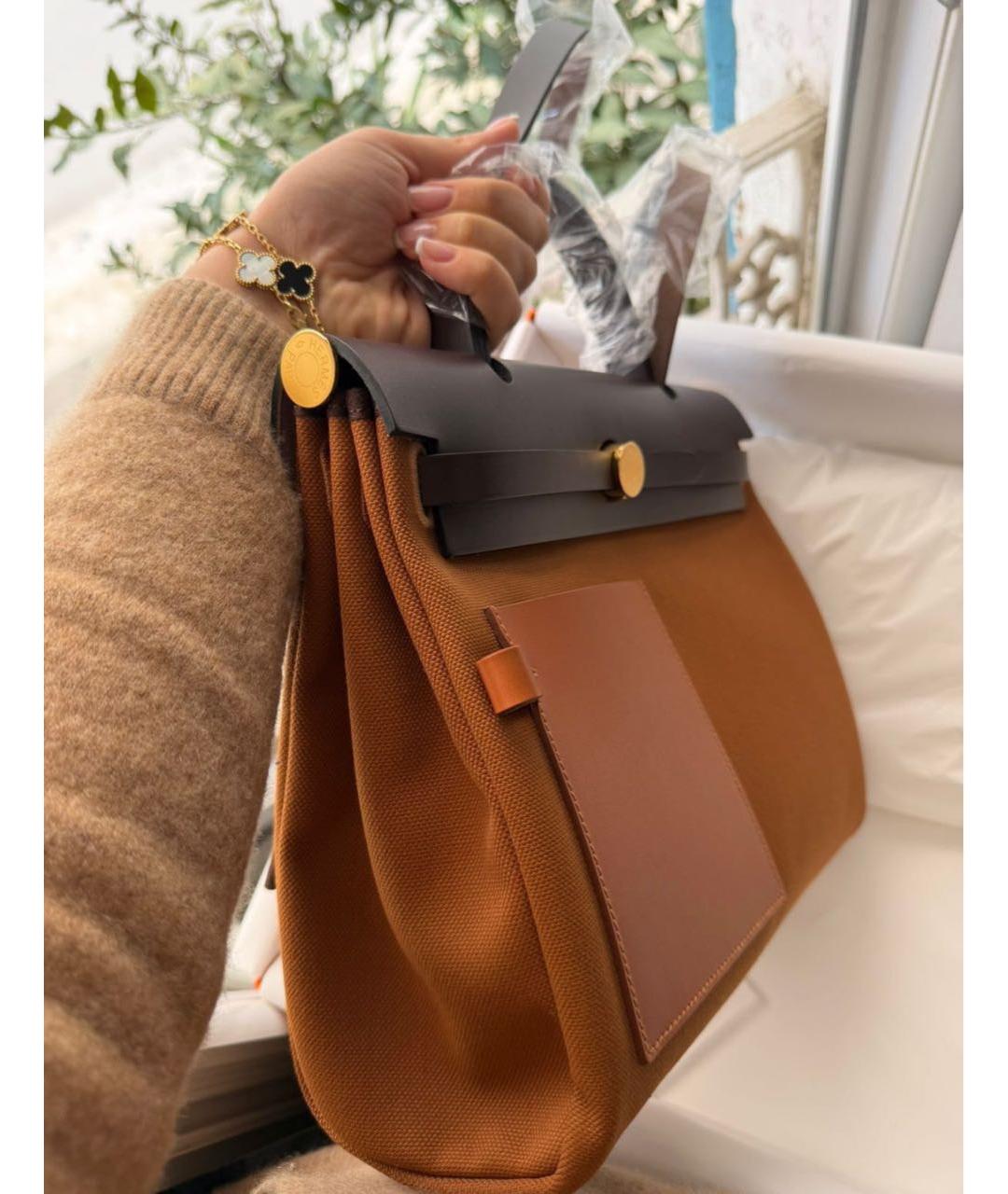 HERMES Коричневая кожаная сумка через плечо, фото 3