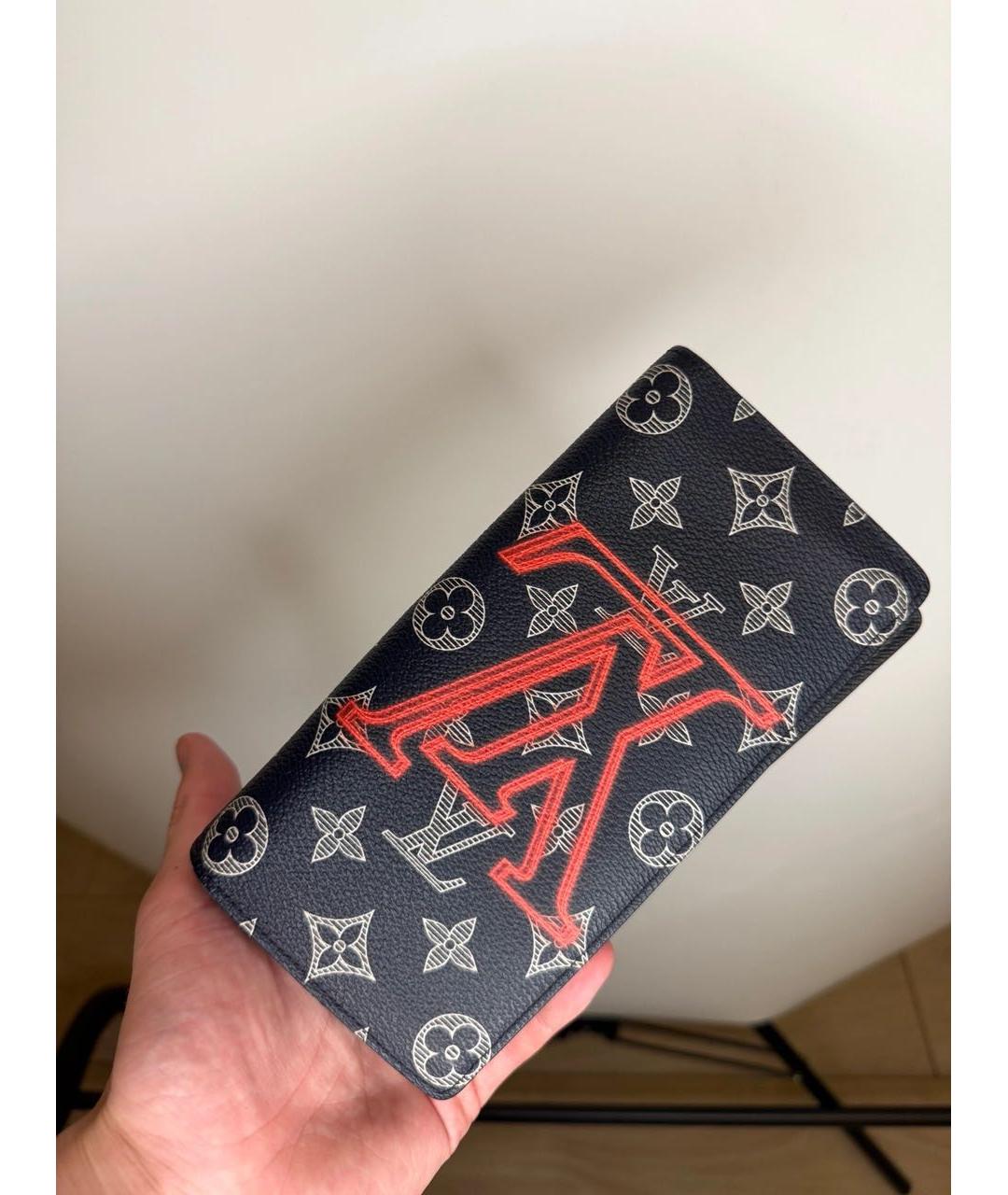 LOUIS VUITTON Темно-синий кожаный кошелек, фото 4