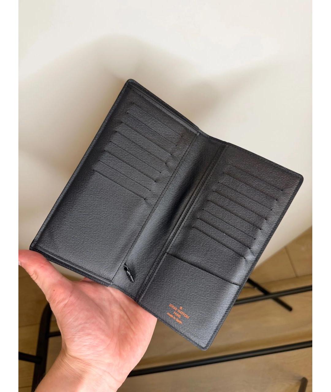 LOUIS VUITTON Темно-синий кожаный кошелек, фото 2