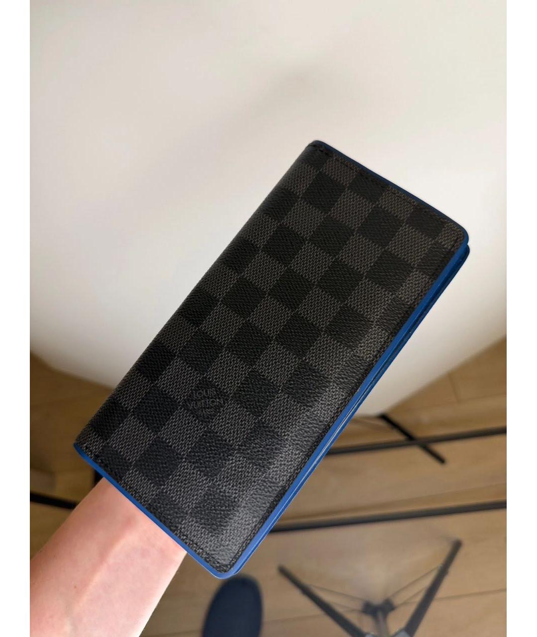 LOUIS VUITTON Темно-синий кожаный кошелек, фото 3