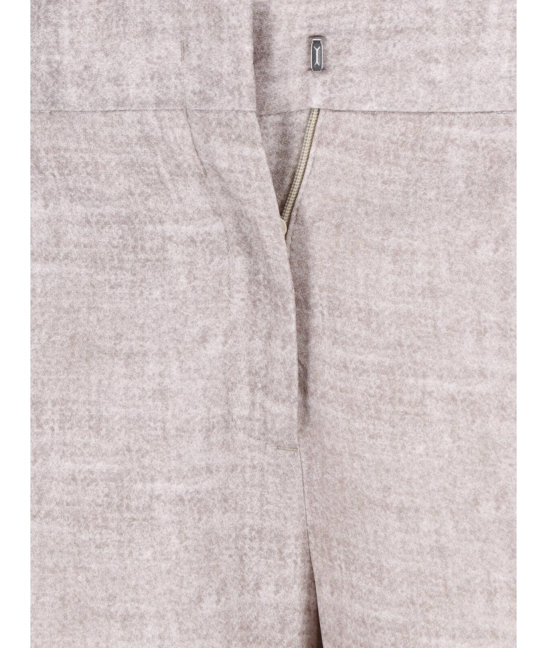ERMANNO SCERVINO Бежевые вискозные прямые брюки, фото 5