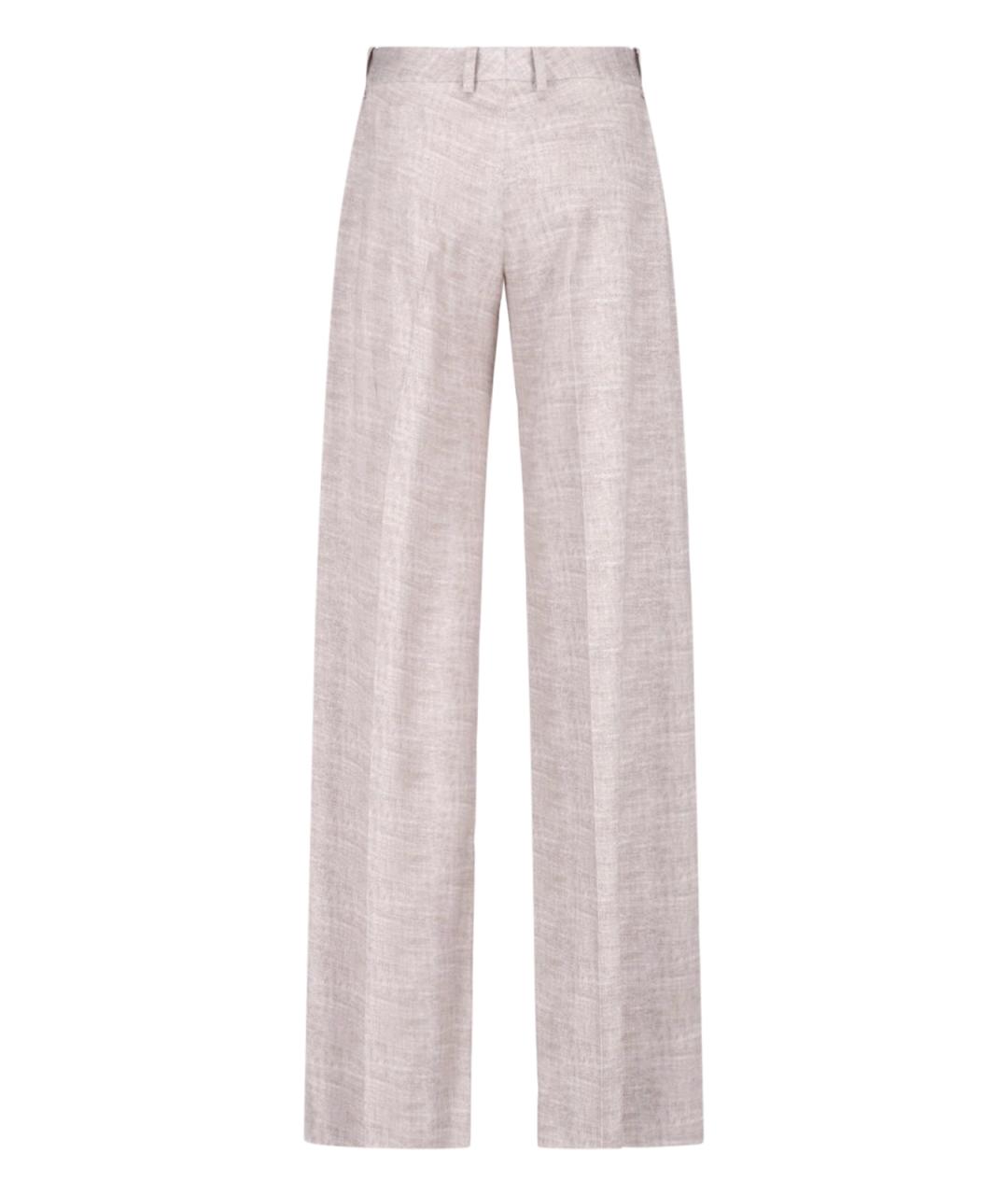 ERMANNO SCERVINO Бежевые вискозные прямые брюки, фото 2