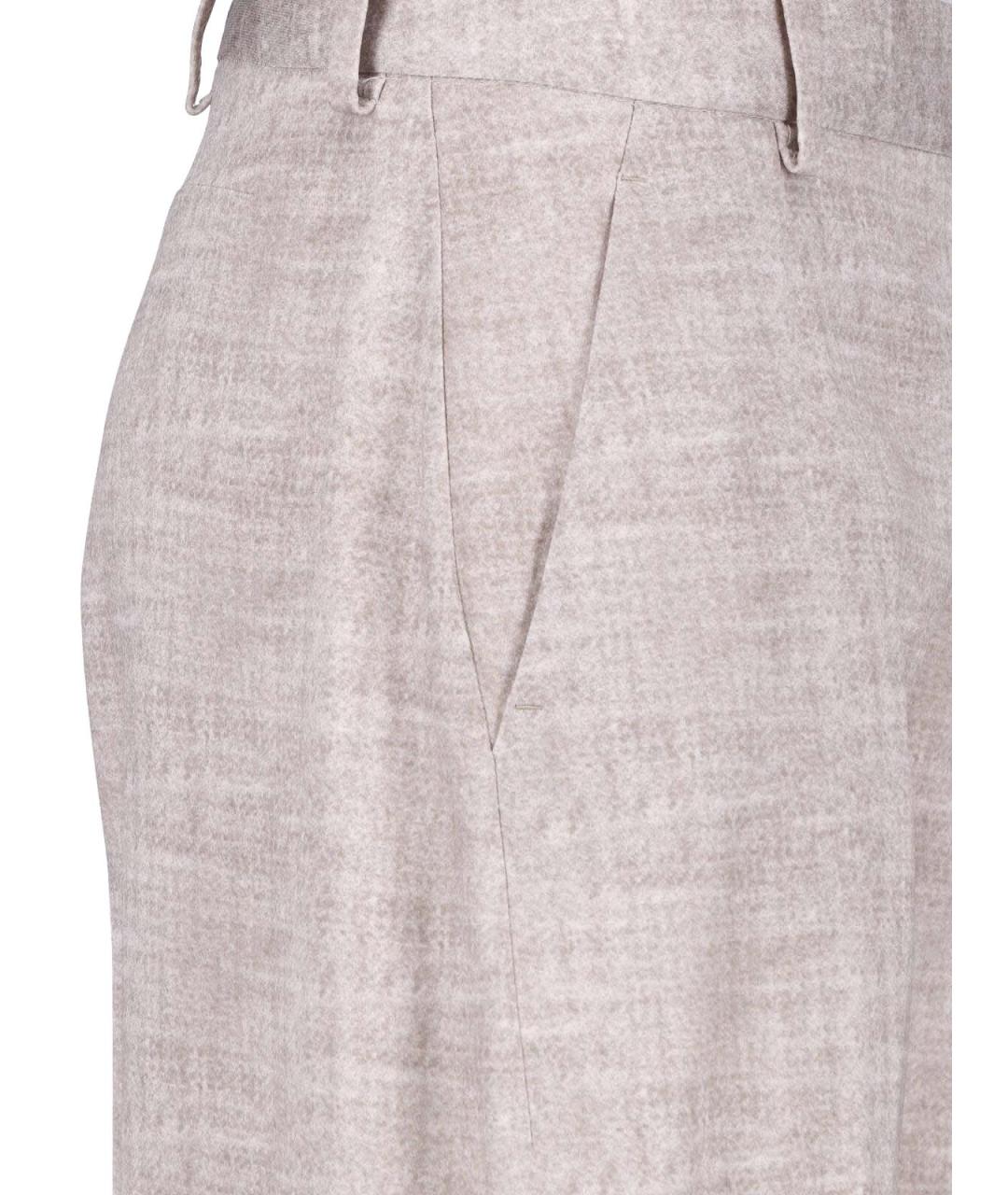 ERMANNO SCERVINO Бежевые вискозные прямые брюки, фото 4