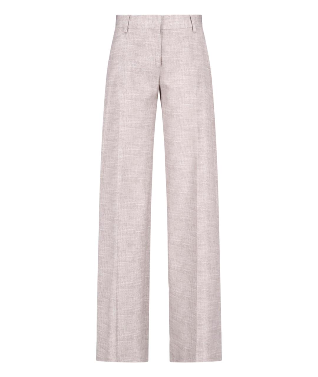 ERMANNO SCERVINO Бежевые вискозные прямые брюки, фото 1