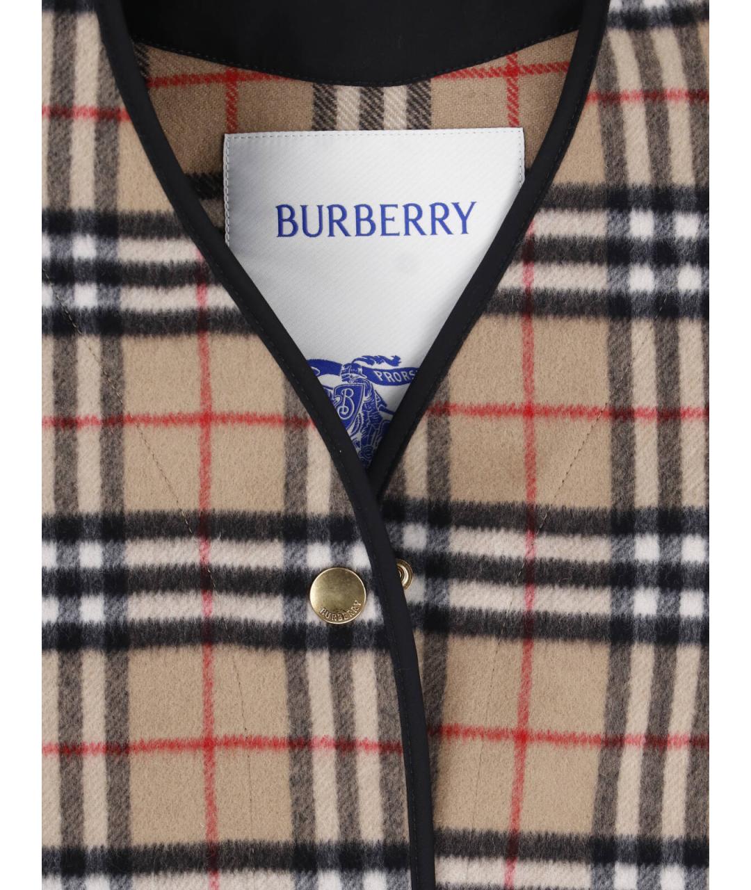 BURBERRY Бежевый шерстяной жилет, фото 3