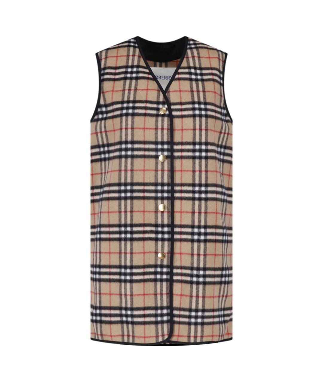 BURBERRY Бежевый шерстяной жилет, фото 1